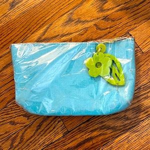 Baby Blue Felt Small Cosmetic Bag